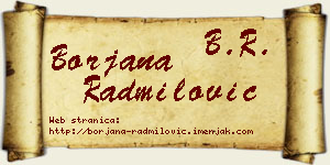Borjana Radmilović vizit kartica